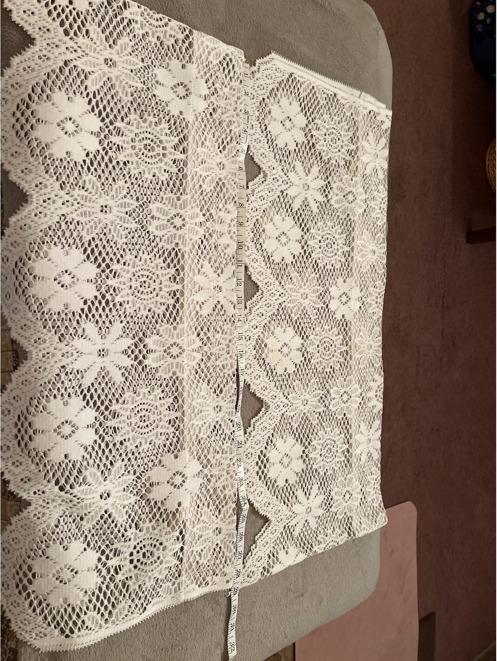 Lot of 2 Vintage White Lace Curtain Valance Made in USA